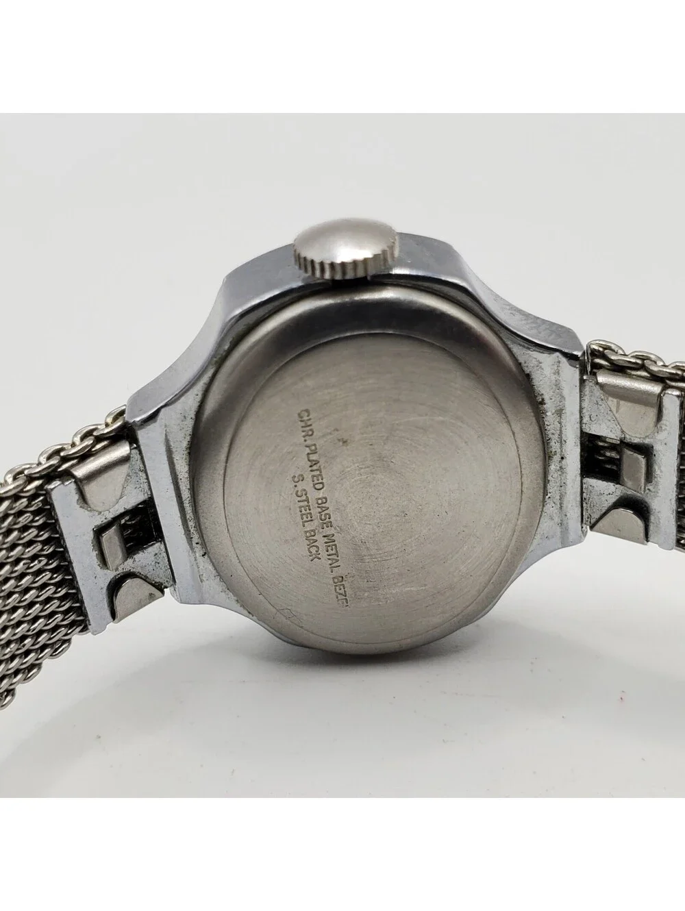 Vintage Timex Mechanical Womens Watch Running  26mm Blue Dial Silver Tone